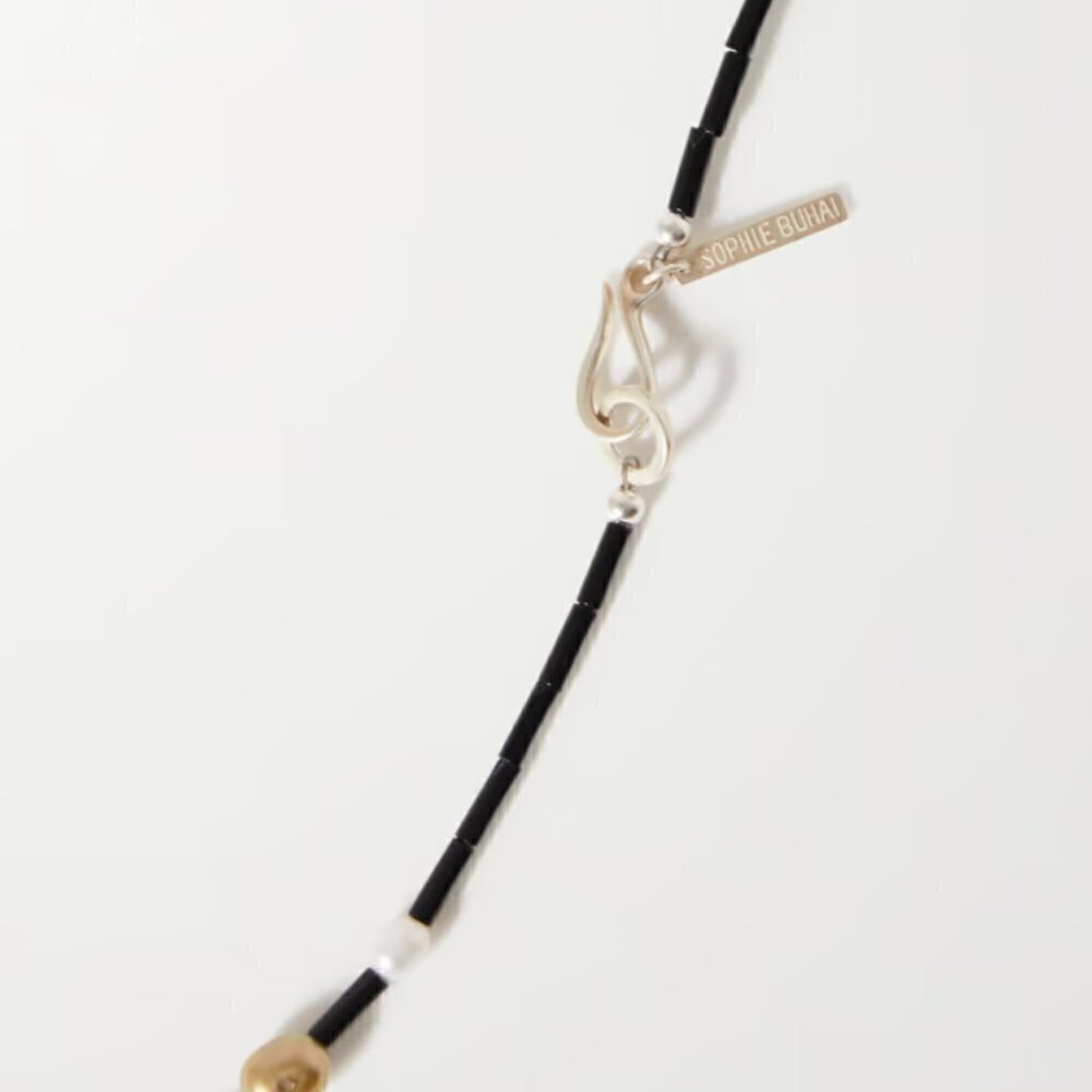 Sophie Buhai Pearl Urchin Necklace Black Beads Baroque Pearl Hand Knotted - Picture 3 of 6